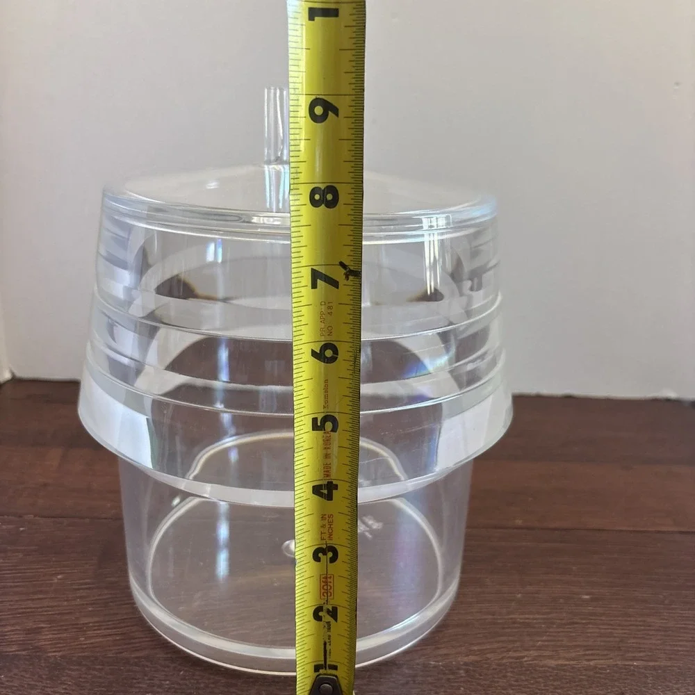 Vtg Mid Century Lucite Ice Bucket & Lid Arch Alfio Di Bella Italy Anthropologie